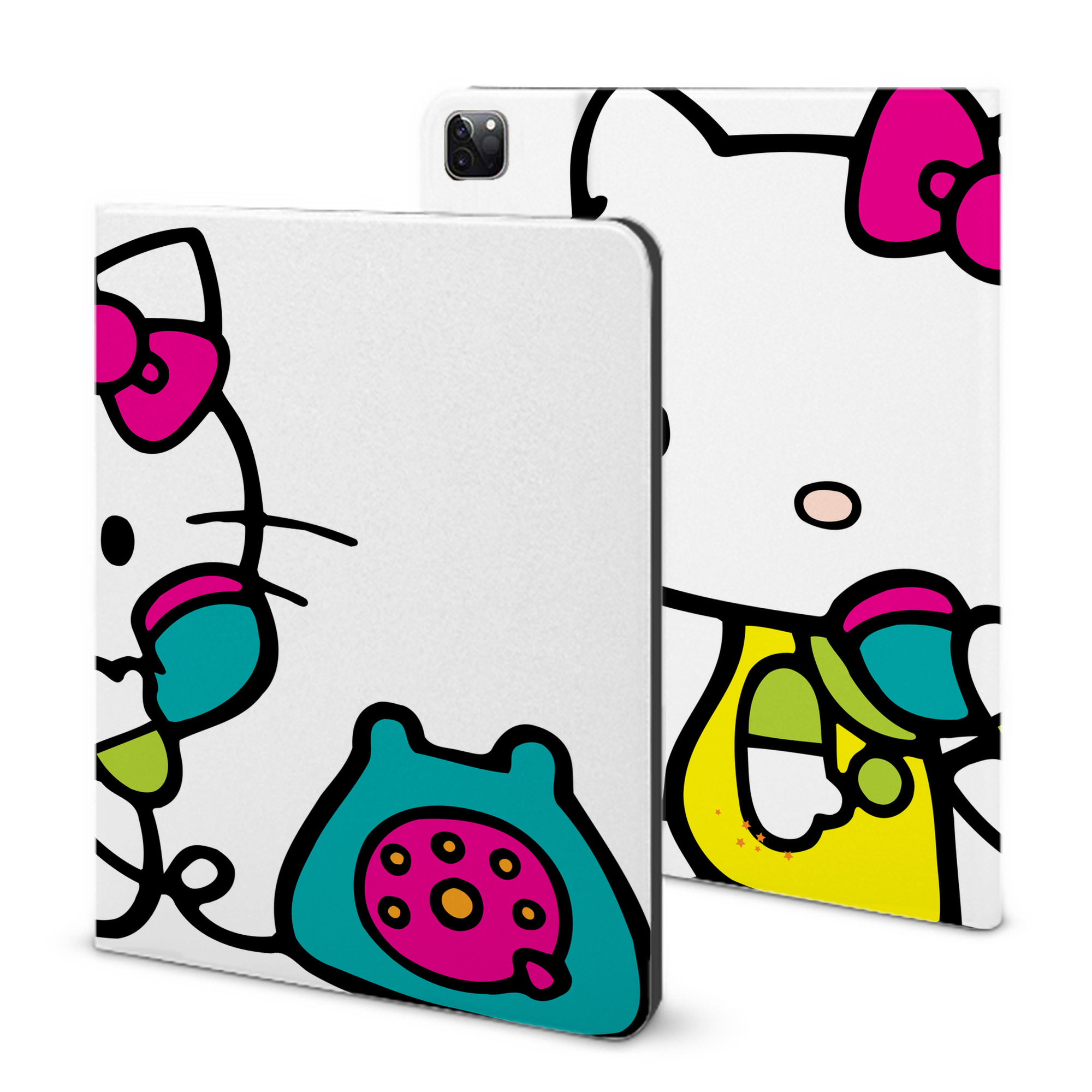 （画像用） Hello Kitty ハローキティ IPad ケース ブック型 PUレザー TPU 耐衝撃 軽量 薄型 ペン収納なし 全面保護 IPad 各モデル対応